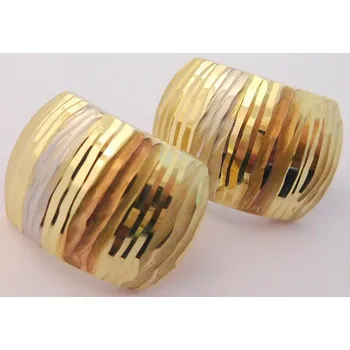 Náušnice Klenoty Budín Obrovské mohutné zlaté náušnice v kombinaci zlata 585/3,14gr H555 (Klenoty Budín Obrovské mohutné zlaté náušnice v kombinaci zlata 585/3,14gr H555)