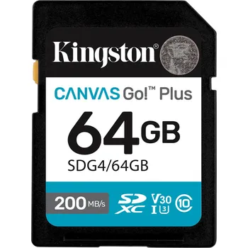 Paměťová karta Kingston Canvas Go Plus/SDXC/64GB/UHS-I U3 / Class 10