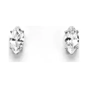 Náušnice Zlaté náušnice ,čiré zirkony, bílé zlato - 2297 poslední pár (Zlaté náušnice se zirkonem)