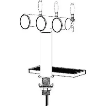 Příslušenství pro výčepní zařízení Celli Výčepní stojan T3 nerez bez přírub komplet kohouty pákové medailony LED
