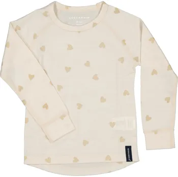 Kojenecké oblečení Merino triko dětské dlouhý rukáv Geggamoja - Beige heart Velikost: 86/92