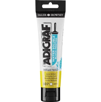 Speciální výtvarná barva Daler Rowney Adigraf Block Printing Water Soluble Colour Barva na linoryt Brilliant Yellow 59 ml