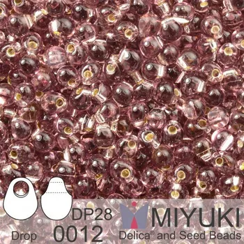 Korálek Korálky Miyuki Drop 2,8mm. Barva 0012 S/L Smoky Amethyst . Balení 5g.