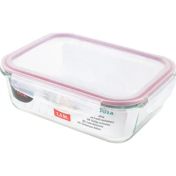 Nádobí Dóza skleněná s těsněním MagicHome CLIP 1,5l, obdélníková