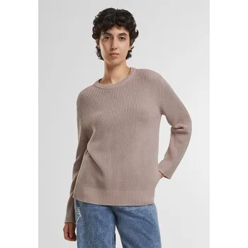 Dámský svetr Dámský žebrovaný pletený svetr pudrově růžový Urban Classics krémová 2953254