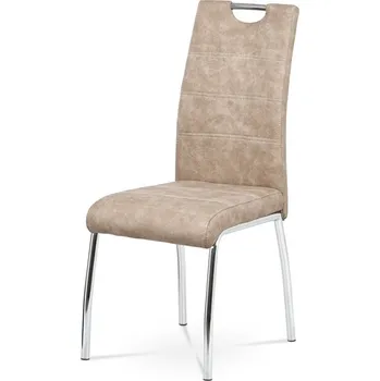 Jídelní židle Jídelní židle BIANUS, látka krémová/chrom + vyzvednutí ZDARMA