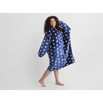 XPOSE® Mikinová deka s beránkem LÝDIE - modrá, Mikroplyš s beránkem + Prodloužená možnost vrácení zboží do 50 dnů