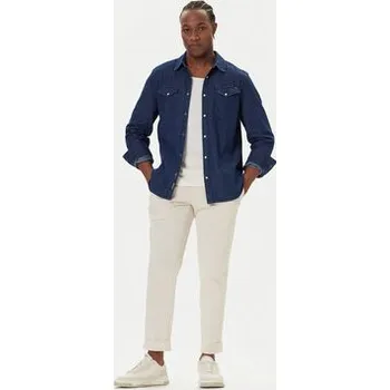 Pánská košile Mustang džínová košile Duver 1016950 Tmavomodrá Regular Fit XL