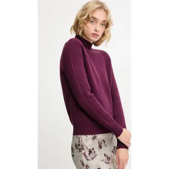 Dámský svetr Kašmírový svetr Answear.LAB dámský, vínová barva, s pologolfem WF2758.fh 83X, vel. S