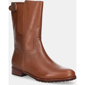 Dámské kozačky Kožené kotníkové boty Lauren Ralph Lauren Tasha Mid dámské, hnědá barva, na plochém podpatku, 802980069002 802980069002.200 88X, EUR 39.5