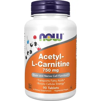 Doplněk stravy Now Foods Acetyl-L-karnitin 750 mg (90 Tableta)