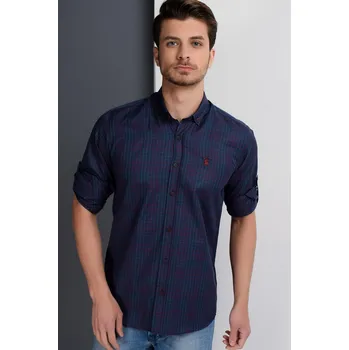 Pánská košile Pánská košile dewberry dewberry modrá | tmavě červená 1330699