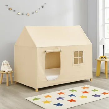 Postel Dětská postel Grizzly se stanem - NE / NE / ANO / Svítivě růžová GRDEPO