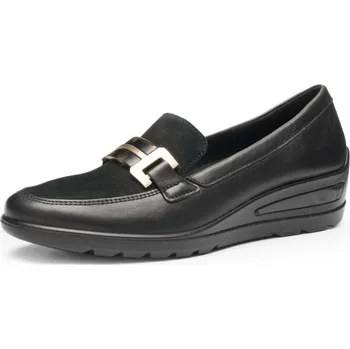 Dámské mokasíny ARA dámské širší mokasíny na klínku se sponou kožené černé | 12-50609-01 Zürich Velikost: 42