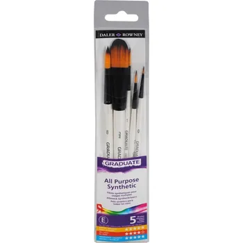 Malířský štětec Daler Rowney Graduate Multi-Technique Brush Synthetic Round and Oval Wash Sada štětců 5 ks