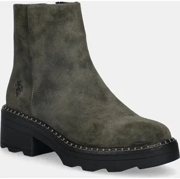 Dámské kozačky Nízké kozačky U.S. Polo Assn. HANNAH002 dámské, zelená barva, na podpatku, HANNAH002W/EH1 HANNAH002W.EH1 91X, EUR 39