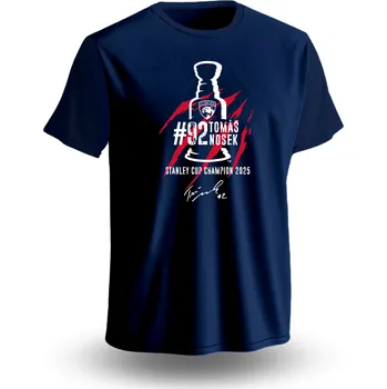 Chlapecké tričko FansArena Dětské tričko Tomáš Nosek #92 Stanley Cup Champion 2025 Florida Panthers NHL Navy Velikost: Dětské L (11 - 12 let)