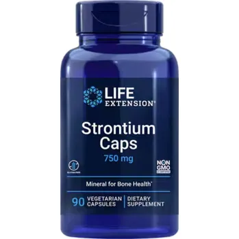 Léky na klouby a kosti Life Extension Strontium, Stroncium 750 mg, 90 rostlinných kapslí Doplněk stravy