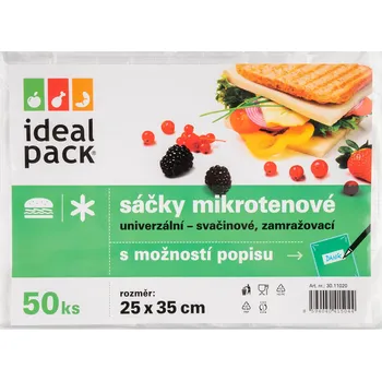 Sáček na potraviny 50x sáčky svačinové/zamrazovací s popisem 25 x 35 cm, 12µm