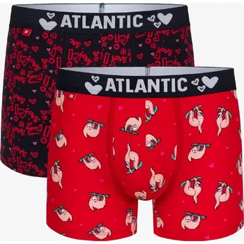 Boxerky Pánské boxerky ATLANTIC 2Pack - červená/tmavě modrá Atlantic černá | červená 2643613