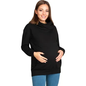 Těhotenská mikina Těhotenská a kojící mikina Lara - černá, Velikost S-M, Barva Černá