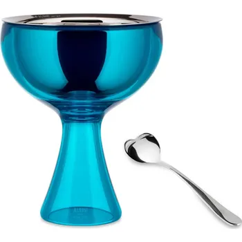 Zmrzlinový pohár s lžičkou Big Love Alessi modrý