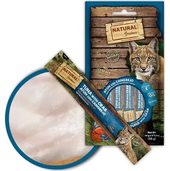 Pamlsek pro kočku Natural Greatness Creamy HAIR & SKIN, funkční pamlsek - tuňák, krab, 4 x 14 g