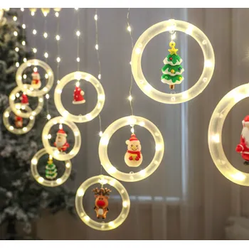 Vánoční dekorace Světelný vánoční LED závěs - Postavičky 3 m (115 LED)