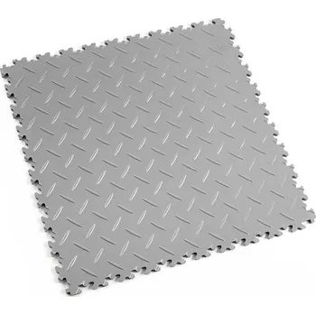 Venkovní dlažba Šedá plastová (PVC) zátěžová dlažba Fortelock Industry Ultra (diamant) - délka 51 cm, šířka 51 cm, výška 1 cm