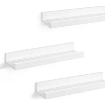 police Sada 3x nástěnná police SHELFY bílá