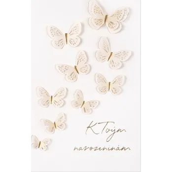 Albi Luxusní narozeninové přání - Bílí motýlci