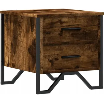 Noční stolek Noční stolek dub 40x41x40 cm, dvě zásuvky, kovové nohy