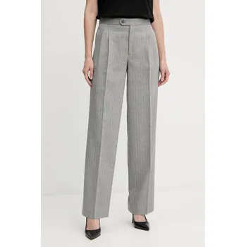 Dámské kalhoty Kalhoty s příměsí vlny Twinset dámské, šedá barva, high waist, 252TP2632 90X, vel. 38