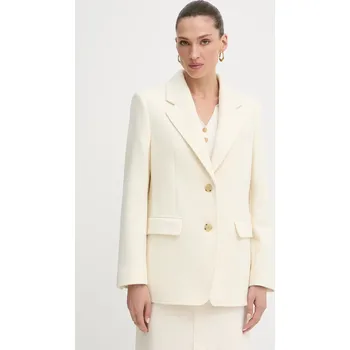 Dámské sako Vlněné sako BOSS Jovana1 béžová barva, oversize, 50543726 01X, vel. 40