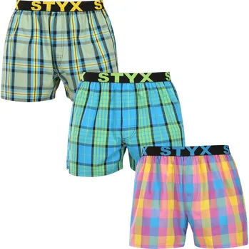 Trenýrky 3PACK pánské trenky Styx sportovní guma vícebarevné (3B110103) L Možnost vrácení zboží ZDARMA do 120 dnů!