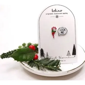 Náušnice Náušnice pecky Candy cane - kokino 29171