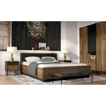 Ložnicová sestava Dolmar Prestigo ořech warmia / san sebastian / černá matná