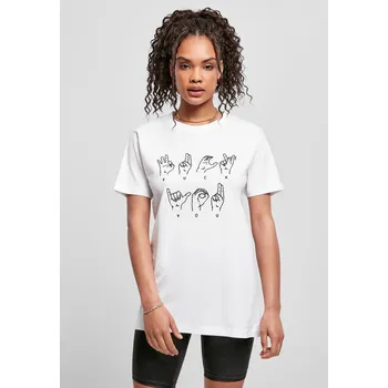 Dámské tričko Dámské tričko FU ve znakové řeči bílé Mister Tee bílá 1753882