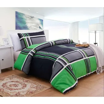 Textilomanie Bavlněné povlečení Káro zelené 140 x 200, 70 x 90 cm zip