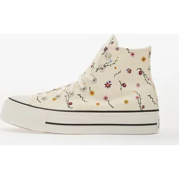 Dámské tenisky Tenisky Converse Chuck Taylor All Star Lift Platform Embroidered Blooms Hi Egret/ Vintage White/ Black EUR 36