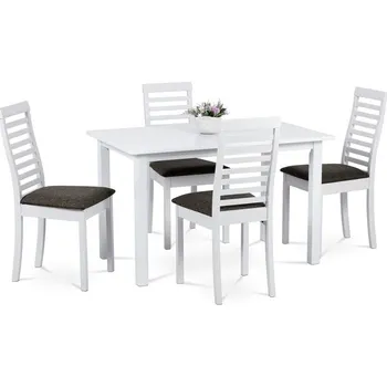 Jídelní set Jídelní set KOLTON 1+4, bílá + PROVĚŘENO zákazníky + vyzvednutí ZDARMA