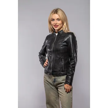 Černá kožená bunda MWAndriana Velikost 4XL