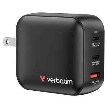 Síťová nabíječka Verbatim Mini GaN 100W 2xUSB-C PD/1x USB-A QC