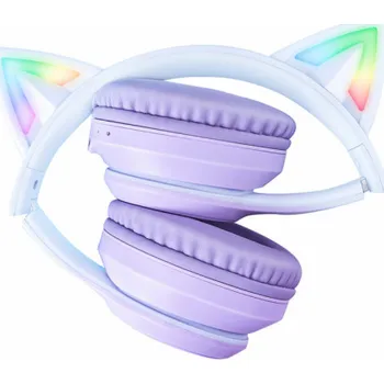 Sluchátka Herní sluchátka B90 RGB Cat Ears Purple