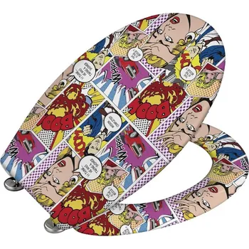 WC sedátko WENKO 22797100-WC sedátko POP-ART 45x38 cm pestrobarevná/stříbrná