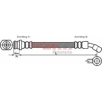 Brzdová hadice Brzdová hadice METZGER 4110072