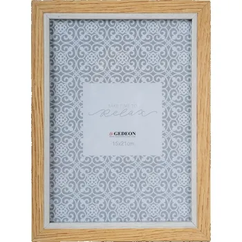 Rám na obraz Dřevěný 15x21 WA15, hnědo-bílý