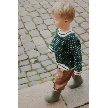 Dětské kalhoty s bavlnou Konges Sløjd PEPPE PANTS GOTS hnědá barva, KS103960 KS103960.9BYA 88X, vel. 134-140