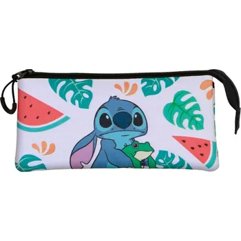 Penál Penál Stitch a žába trojité pouzdro