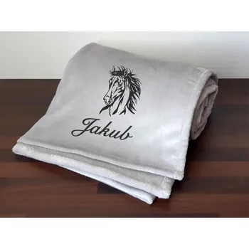 deka Deka se jménem NA PŘÁNÍ 150x200 Kůň Apollo na šedé 300g